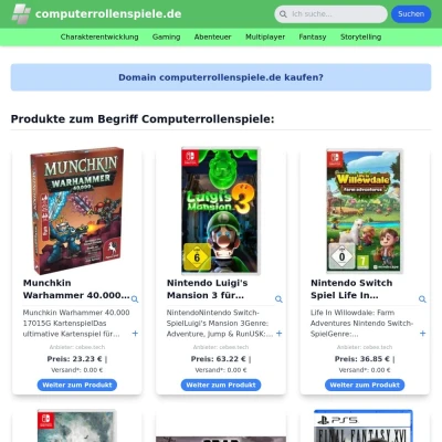 Screenshot computerrollenspiele.de