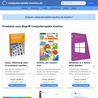 Screenshot computerspiele-kaufen.de