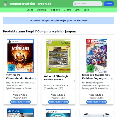Screenshot computerspieler-jargon.de