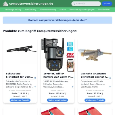Screenshot computerversicherungen.de