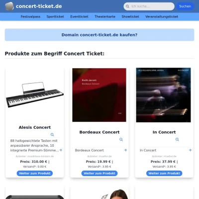 Screenshot concert-ticket.de