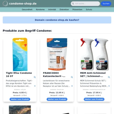 Screenshot condome-shop.de