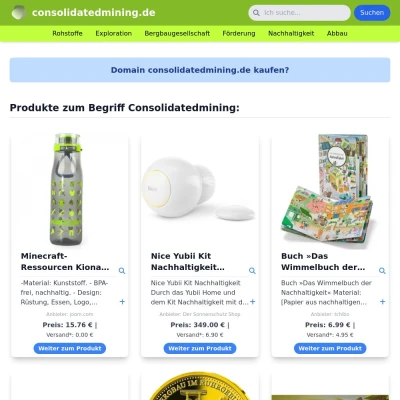Screenshot consolidatedmining.de