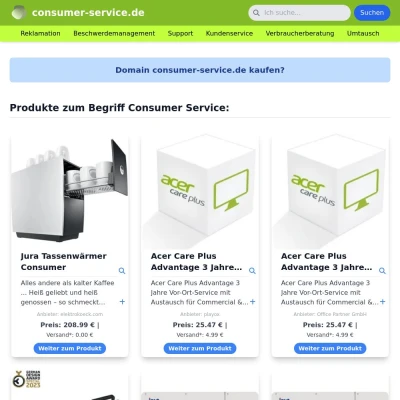 Screenshot consumer-service.de