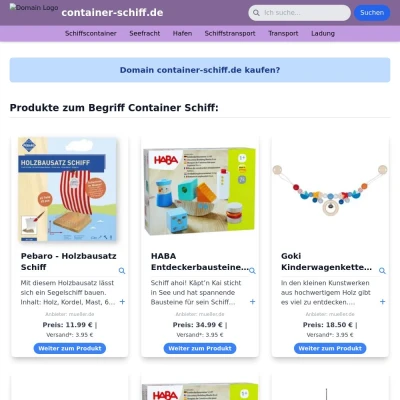 Screenshot container-schiff.de