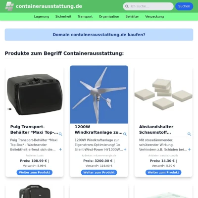 Screenshot containerausstattung.de