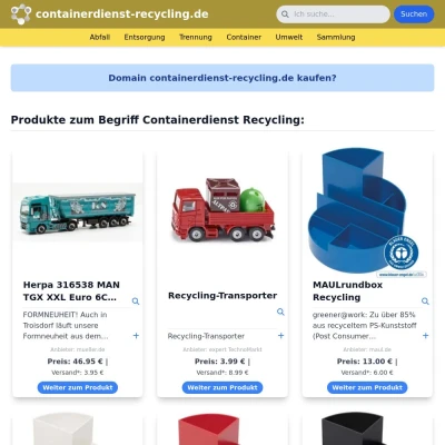 Screenshot containerdienst-recycling.de