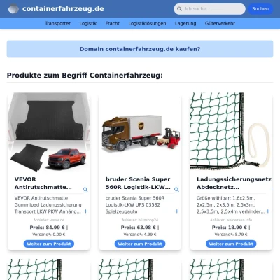 Screenshot containerfahrzeug.de