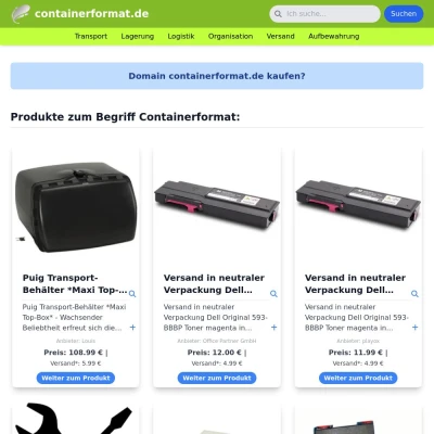 Screenshot containerformat.de