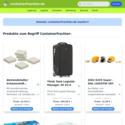 Screenshot containerfrachter.de