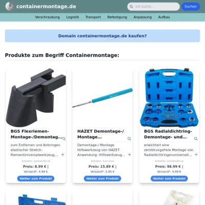 Screenshot containermontage.de