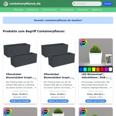 Screenshot containerpflanze.de