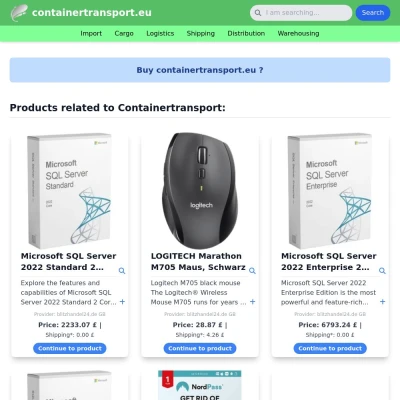 Screenshot containertransport.eu