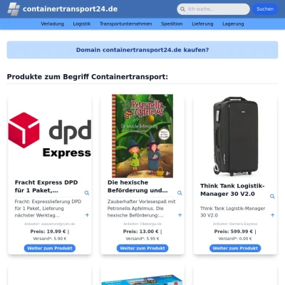 Screenshot containertransport24.de