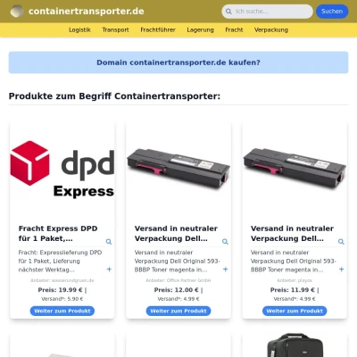 Screenshot containertransporter.de