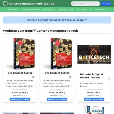 Screenshot content-management-tool.de