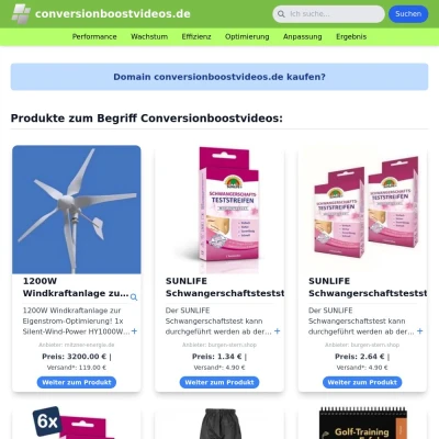 Screenshot conversionboostvideos.de