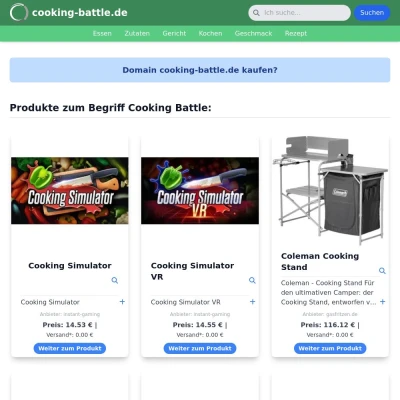 Screenshot cooking-battle.de