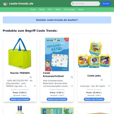 Screenshot coole-trends.de