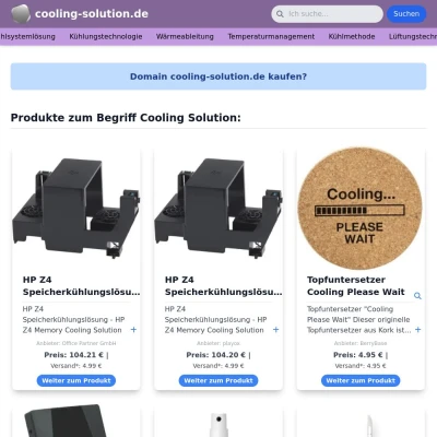 Screenshot cooling-solution.de