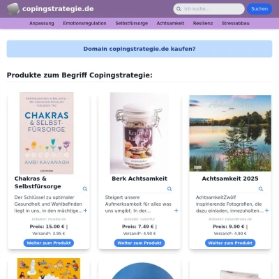 Screenshot copingstrategie.de