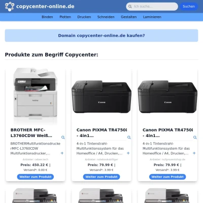 Screenshot copycenter-online.de