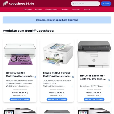 Screenshot copyshops24.de