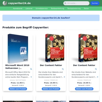 Screenshot copywriter24.de