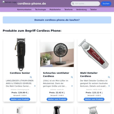 Screenshot cordless-phone.de