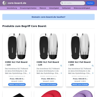 Screenshot core-board.de