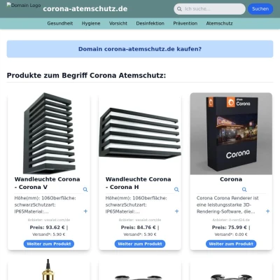 Screenshot corona-atemschutz.de