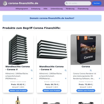 Screenshot corona-finanzhilfe.de