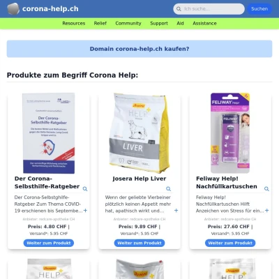 Screenshot corona-help.ch