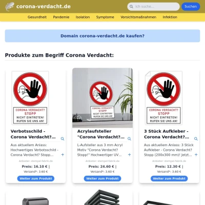 Screenshot corona-verdacht.de