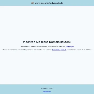 Screenshot coronastudyguide.de