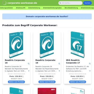 Screenshot corporate-workwear.de