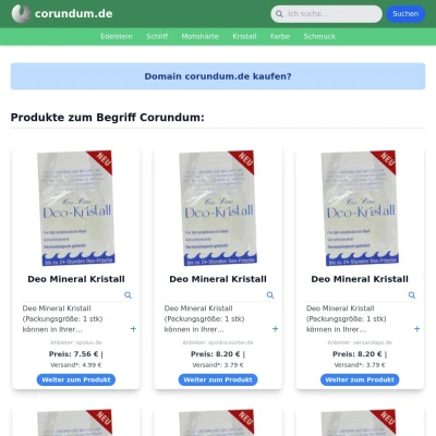 Screenshot corundum.de