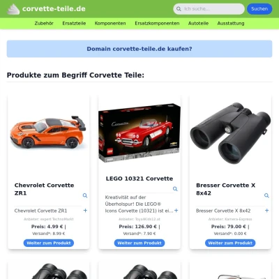 Screenshot corvette-teile.de