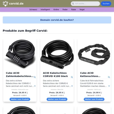 Screenshot corvid.de