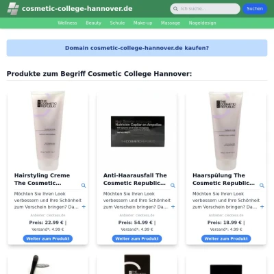 Screenshot cosmetic-college-hannover.de