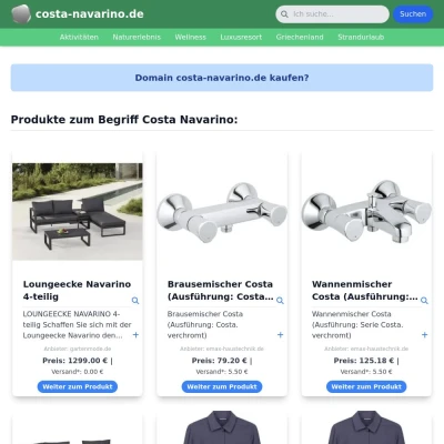 Screenshot costa-navarino.de