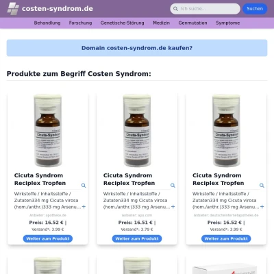 Screenshot costen-syndrom.de