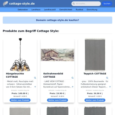 Screenshot cottage-style.de