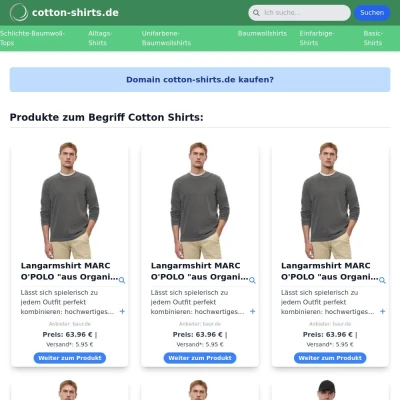 Screenshot cotton-shirts.de