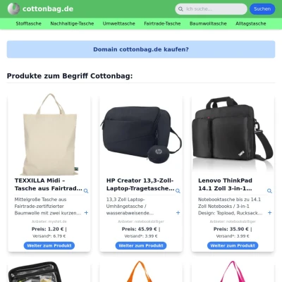 Screenshot cottonbag.de