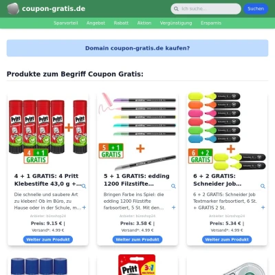 Screenshot coupon-gratis.de