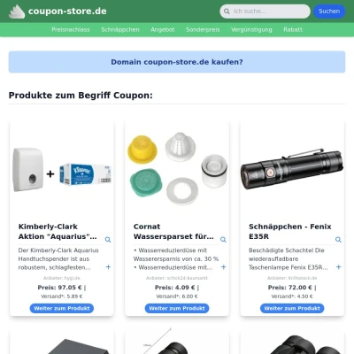 Screenshot coupon-store.de