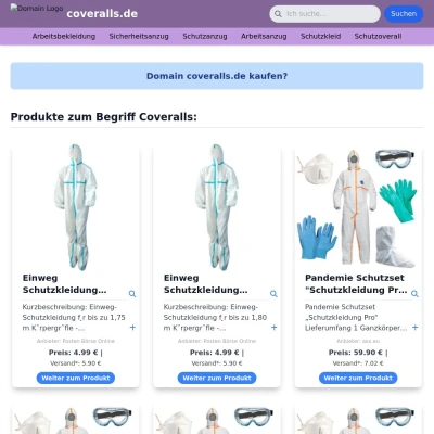 Screenshot coveralls.de