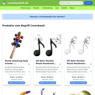 Screenshot coverband24.de