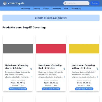 Screenshot covering.de